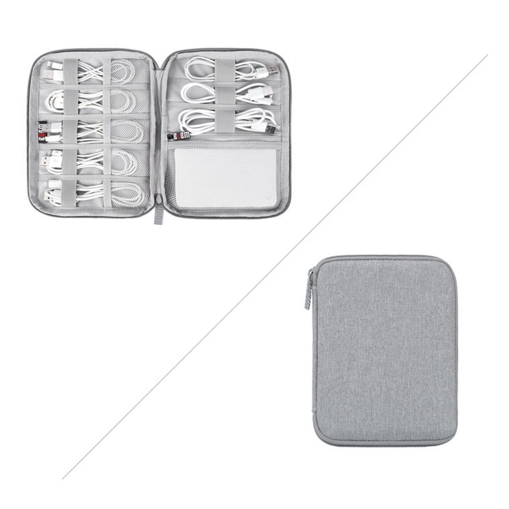 

BUBM DISXS-MYB Small Size Single Layer Data Cable Power Bank Carrying Pouch Travel Digital Accessories Storage Bag Grey
