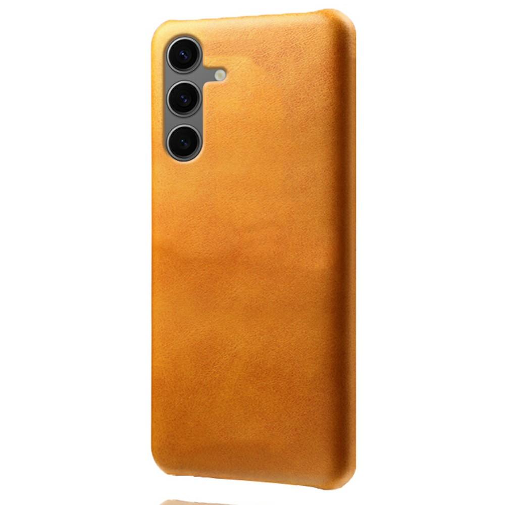 For Samsung Galaxy S24 FE 5G Case Calf Texture PU Leather Hard PC Protective Phone Cover