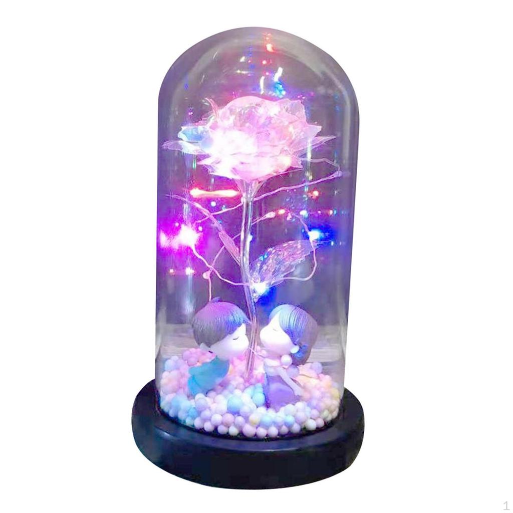 Forever Enchanted Rose with Colorful Romantic Gifts on Valentine Day Anniversary