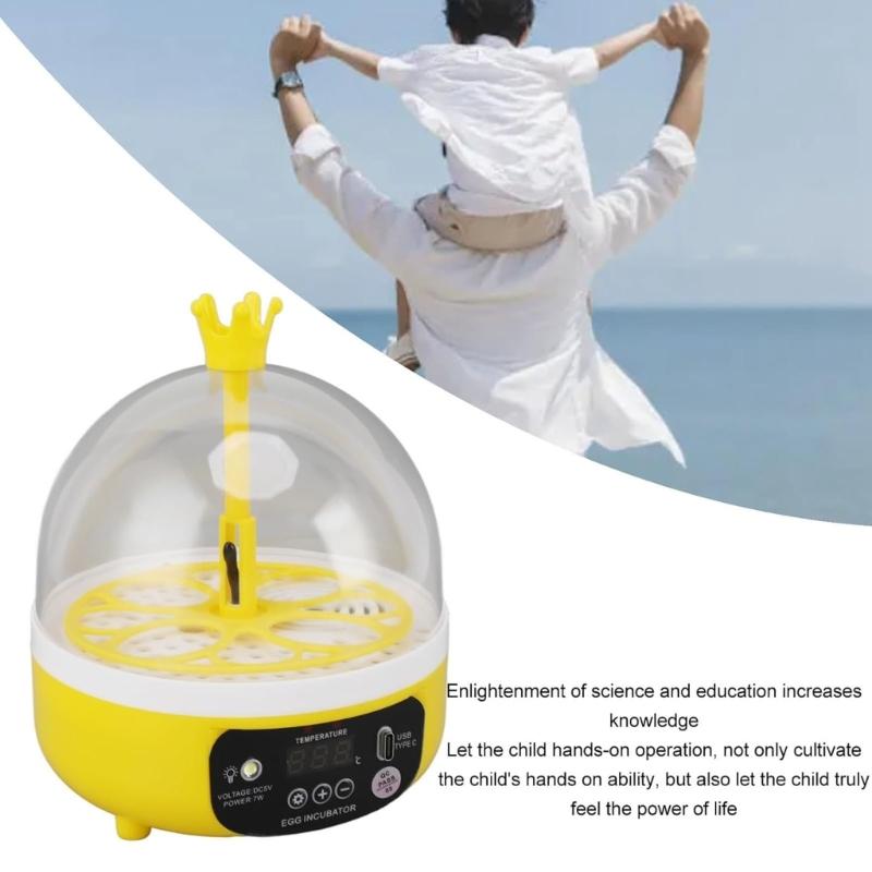Eggs Incubator 4 Eggs Incubators for Hatching Eggs Heat and Humidity Control 4 Eggs Fully Turnning Poultry Hatcher