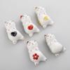 Ceramic Cute Kitten Chopsticks Holder Ceramic Painted Kitten Frog Ornament Chopsticks Holder