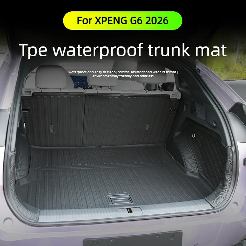 For XPENG G6 2026 Trunk Liner TPE Waterproof Luggage Storage Mat Anti-Slip Rear Seat Backrest Protective Pad Modify Accessories