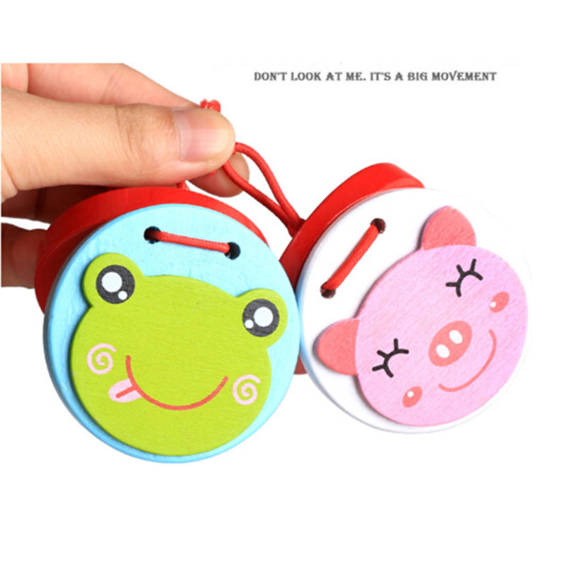 Preschool Early Castanets Toys Clapper Handle Musical Instrument Educational