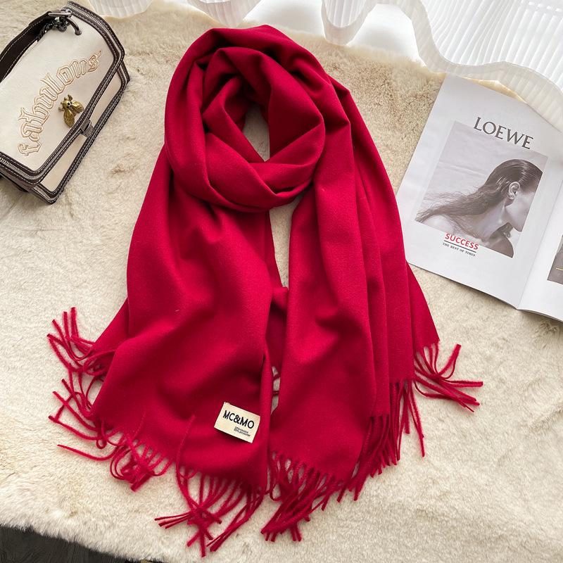 2024 Soft Imitation Cashmere Scarf: Women's Autumn-Winter Korean Style Warm Neck Warmer - Couple's Cold Protection Long Shawl.