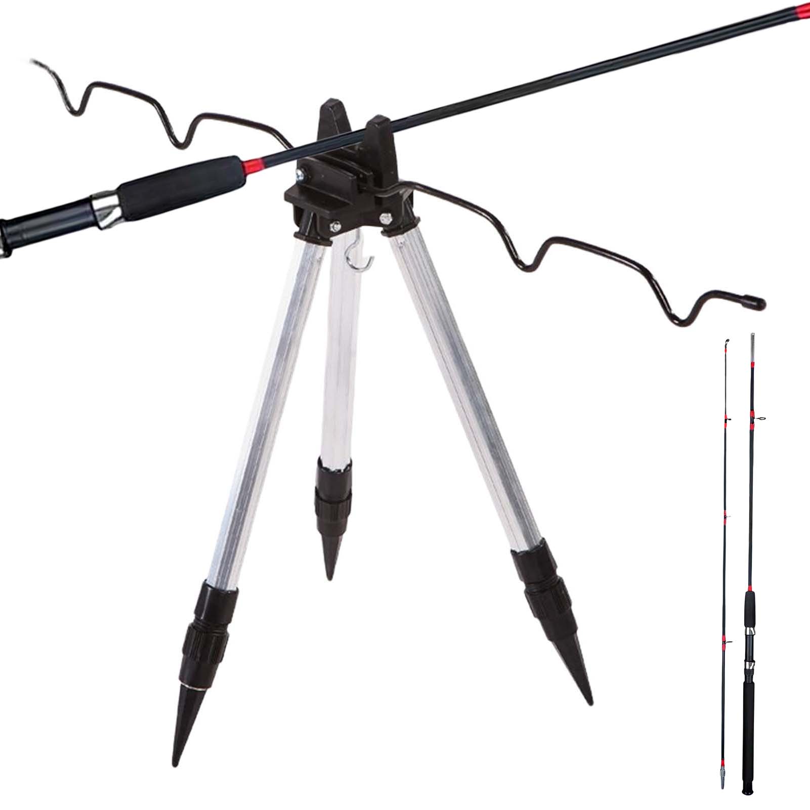 

Держатель для удочки из алюминиевого сплава, портативный и складной штатив, наземные опорные кронштейны, подходит для удилищ разных размеров