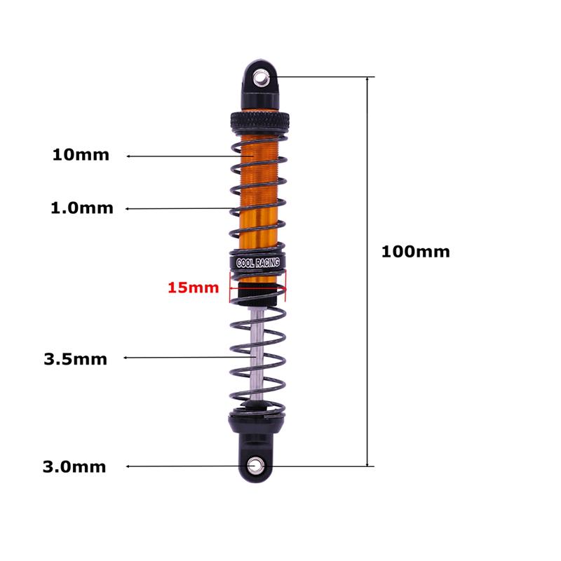 

Rc 1pcs Cars Rock Crawler Metal Shock Absorber Dampers 100mm For D90 Trx4 Scx10