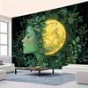 2D Flat 1pc Sun and Moon Goddess Mandala Tapestry  Bohemian Wall Hanging with Green Goddess Art Mystical TattooInspired Desi