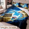 Erling Haaland Printed Bedding Set Custom Name Text 1 Duvet Cover 2 Pillowcases For Bedroom