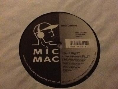 12inch Record NRG DEFINED - Do It Right MIC315 Micmac Records, 1994 US Dance & Electronica Used