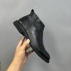 Winter cowhide velvet men's shoes 2025 new Martin boots cotton shoes high-top Chelsea men's velvet thermal leather shoes