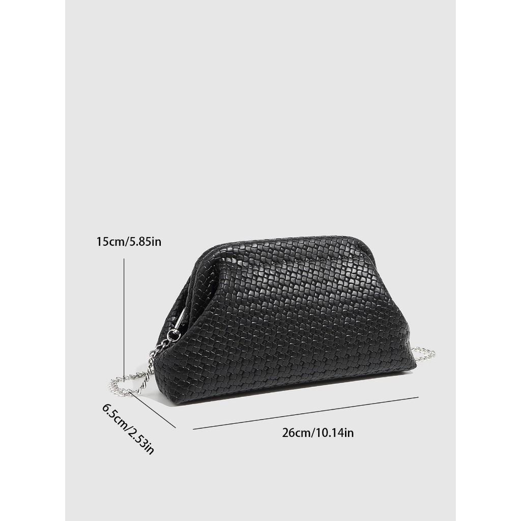 IELGY Fashionable Trendy Shell Bag Shoulder Diagonal Chain Bag Woven