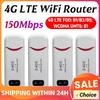 Wireless LTE WiFi Router 4G SIM Card Portable 150Mbps USB Modem Pocket Hotspot Dongle Mobile Broadband for Home Office WiFi