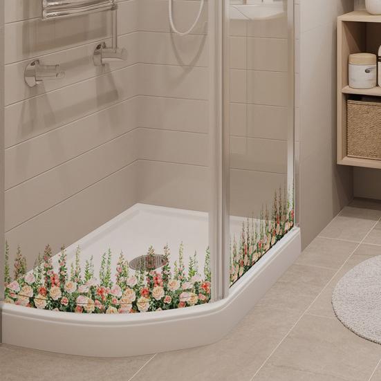 Window Sticker Rose Vine Design PVC Waterproof Wall Sticker No Glue Residue Versatile