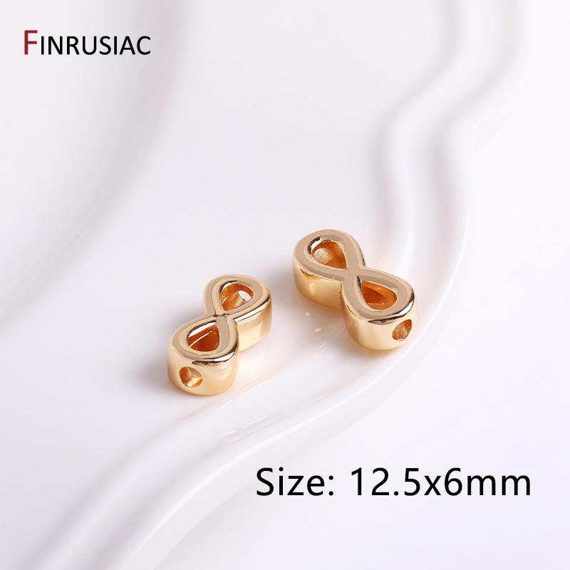 

14K Gold Plated Figure Eight Spacer Beads For DIY Handmade Bracelet Necklace Making Jewelry Making Supplies Wholesale 4 pieces