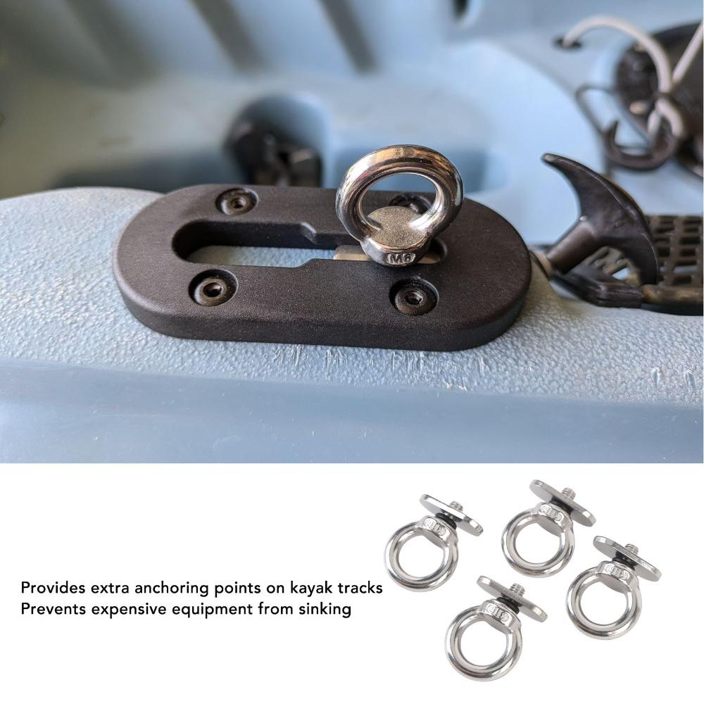 M6 Thread Size Track Mount Eyelets 4PCS Set Rail Mount Eye Bolt Heavy Duty Marine Eye Bolt  For RVs