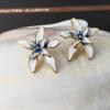 Vintage Stud Earrings Niche Design Flower Earrings Enamel Drop Glaze Earrings Medieval