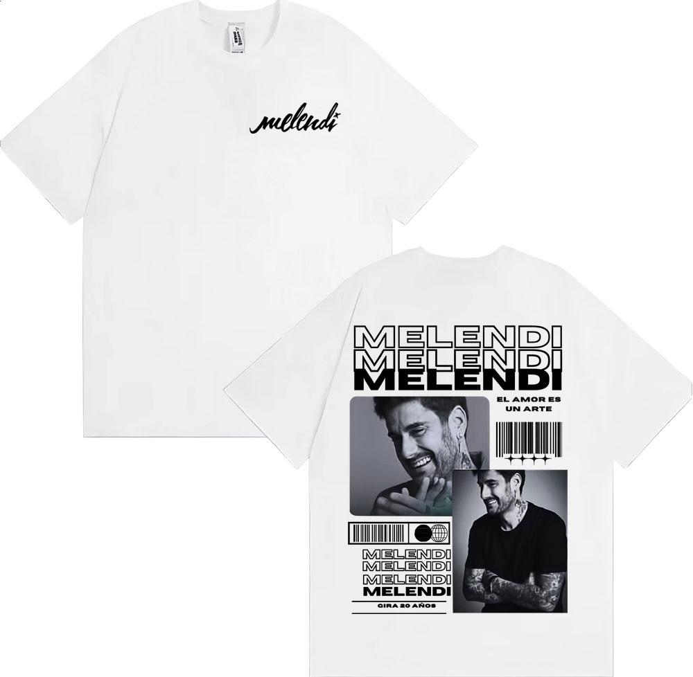 Rapper Melendi Tour New Album 2025 Merch T Shirt Men's Clothing Harajuku Hip Hop Street T-shirts Casual O-Neck Oversized T-shirt