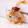 Diamond-Studded Zodiac Flying Pig Keychain - Cute Animal Car Accessory and Gift
