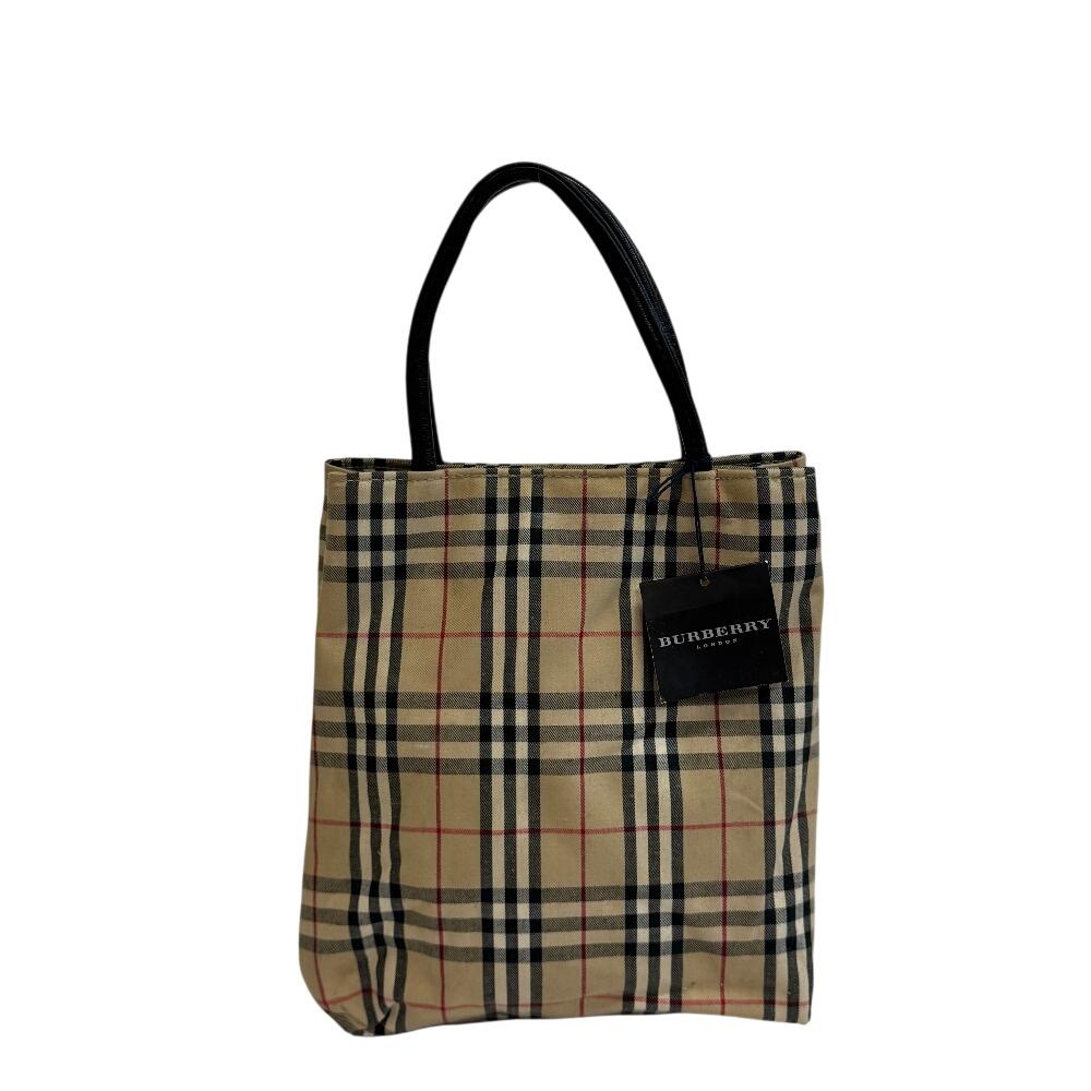 BURBERRY Tote with magnetic closure Nova Check canvas Handbag beige canvas Used