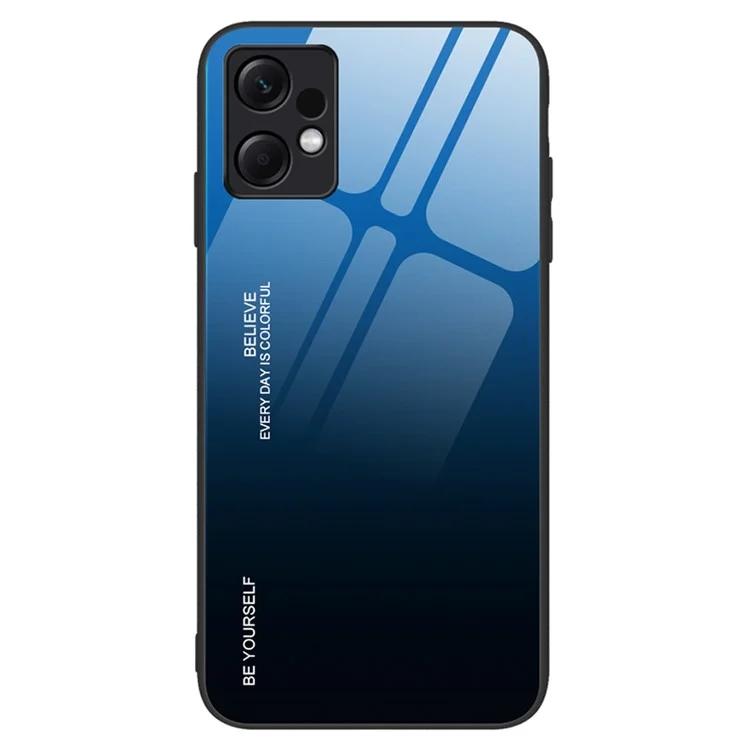 

Для Xiaomi Redmi Note 12 4G градиентный цветной чехол для телефона закаленное стекло + ПК + ТПУ противоударный защитный чехол