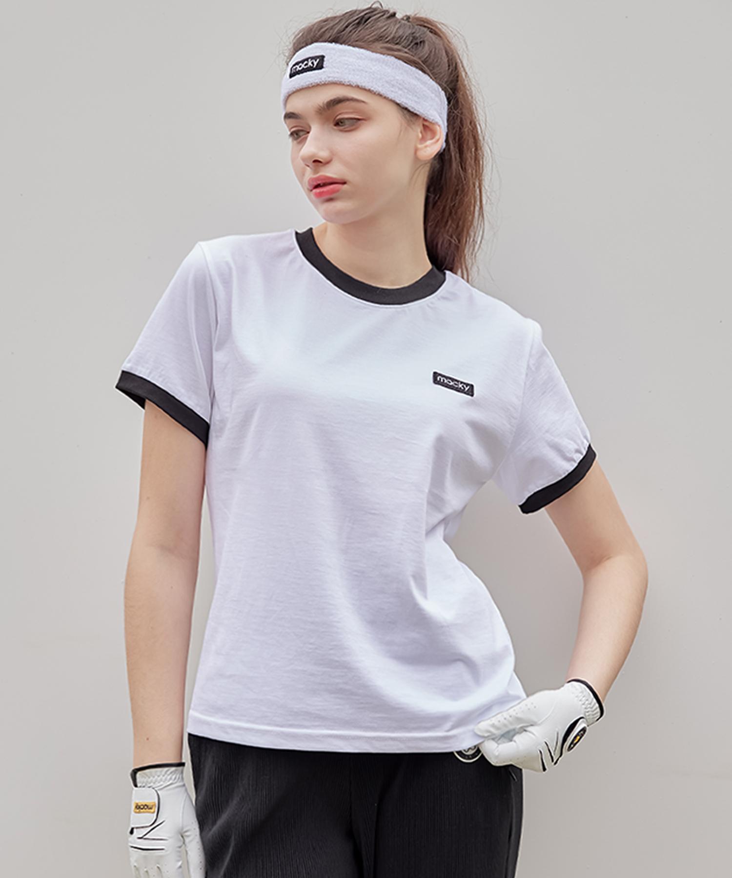 Mackie Patch Color Block Short Sleeve T-Shirt White-Black 2 Sizes