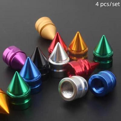 4 Pcs/lot Car Accessories Dust-proof Wheel Tires Valve Caps Motorcycle Cone Shaped for Various Models