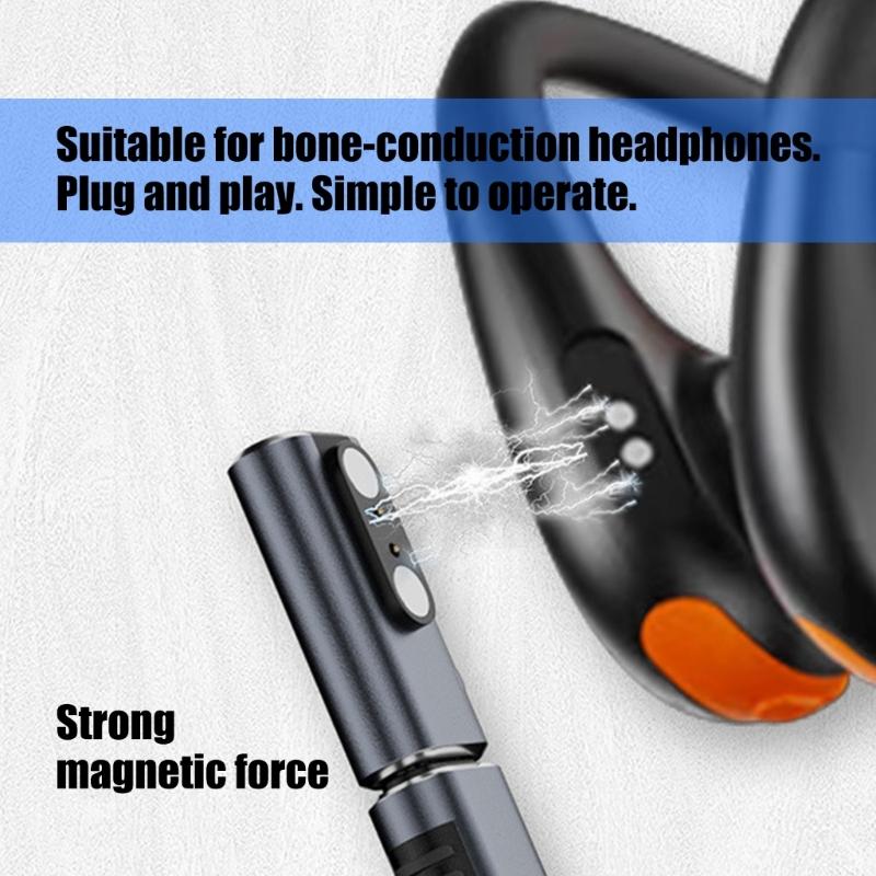 High Efficiency Magnetic Charging Adapter Type C to 2Pin 2.8mm Spacing Connector for Bone Conduction Earphones
