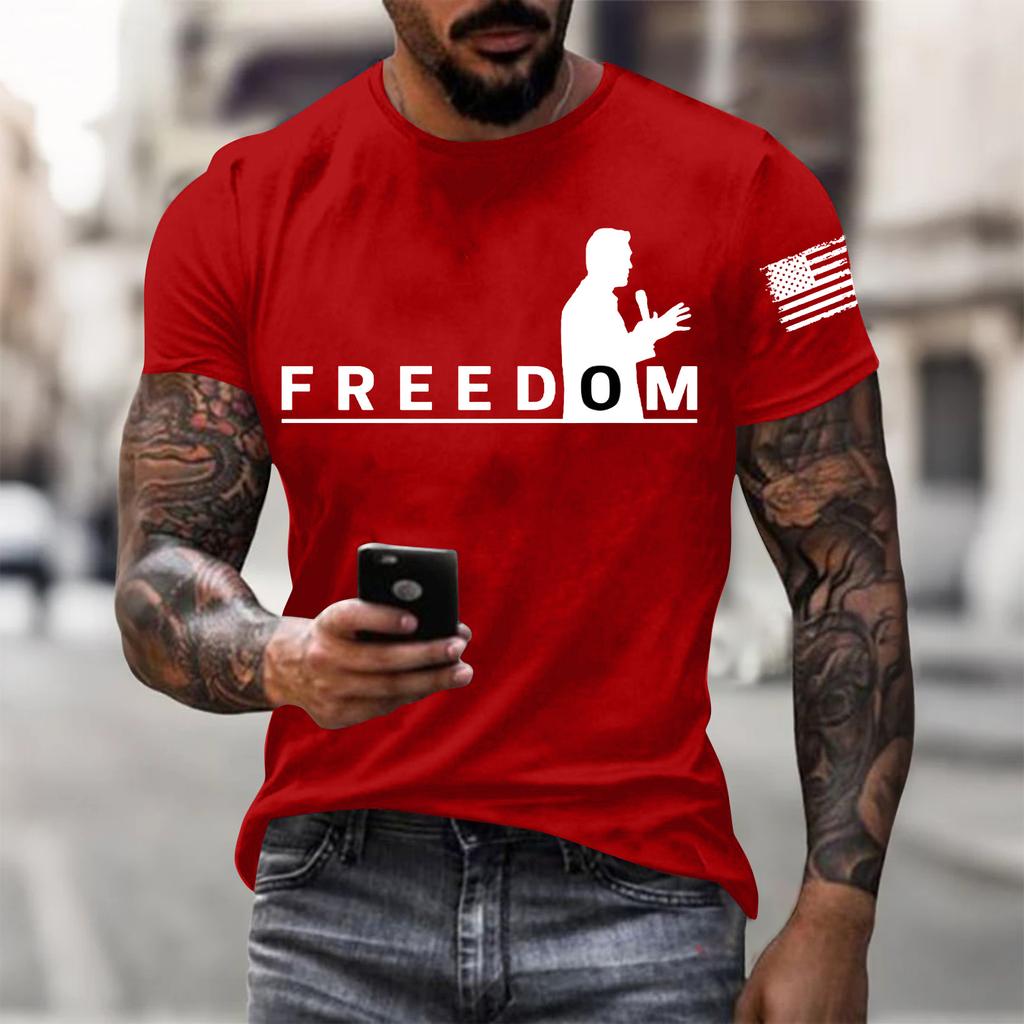 Men's Printed Short Sleeve T-Shirt Men's Loose Casual Short Sleeve Top