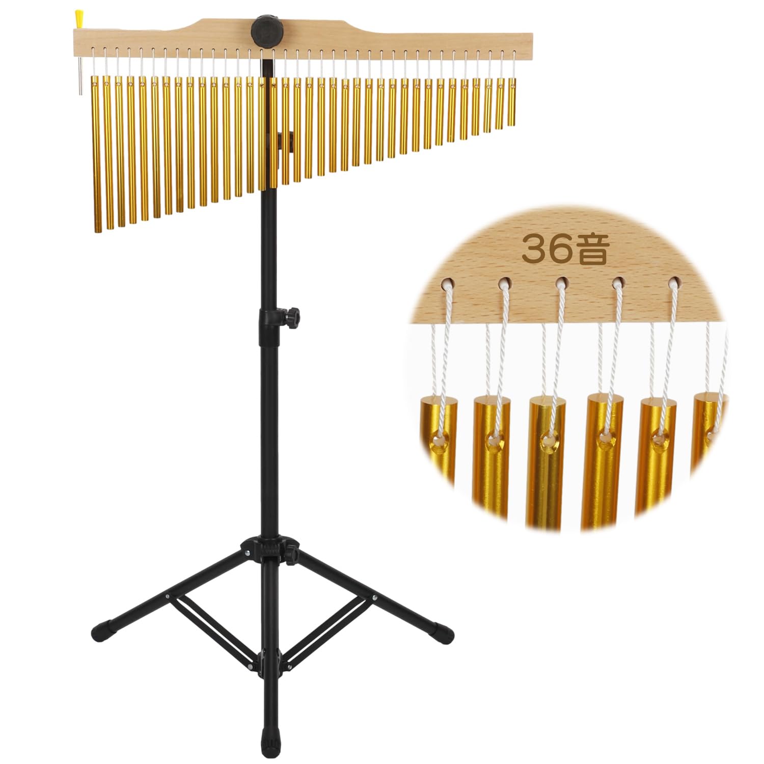 

aleawol Tree Chime, 36 Notes, Wind Chime, Musical Instrument with Metal Stand and Playstick, Adjustable Height (60cm-120cm), Pure Sound Quality,