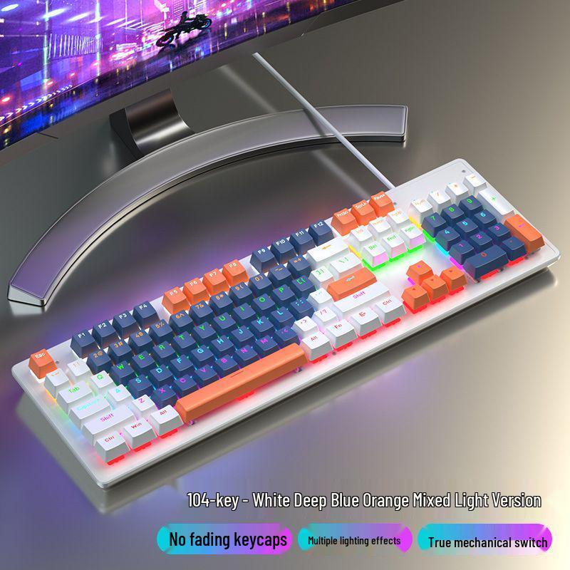 87/104 Key Mechanical Keyboard with Blue, Black, Red, Brown Switches for Gaming and Typing - Wired Universal for Desktop/Laptop