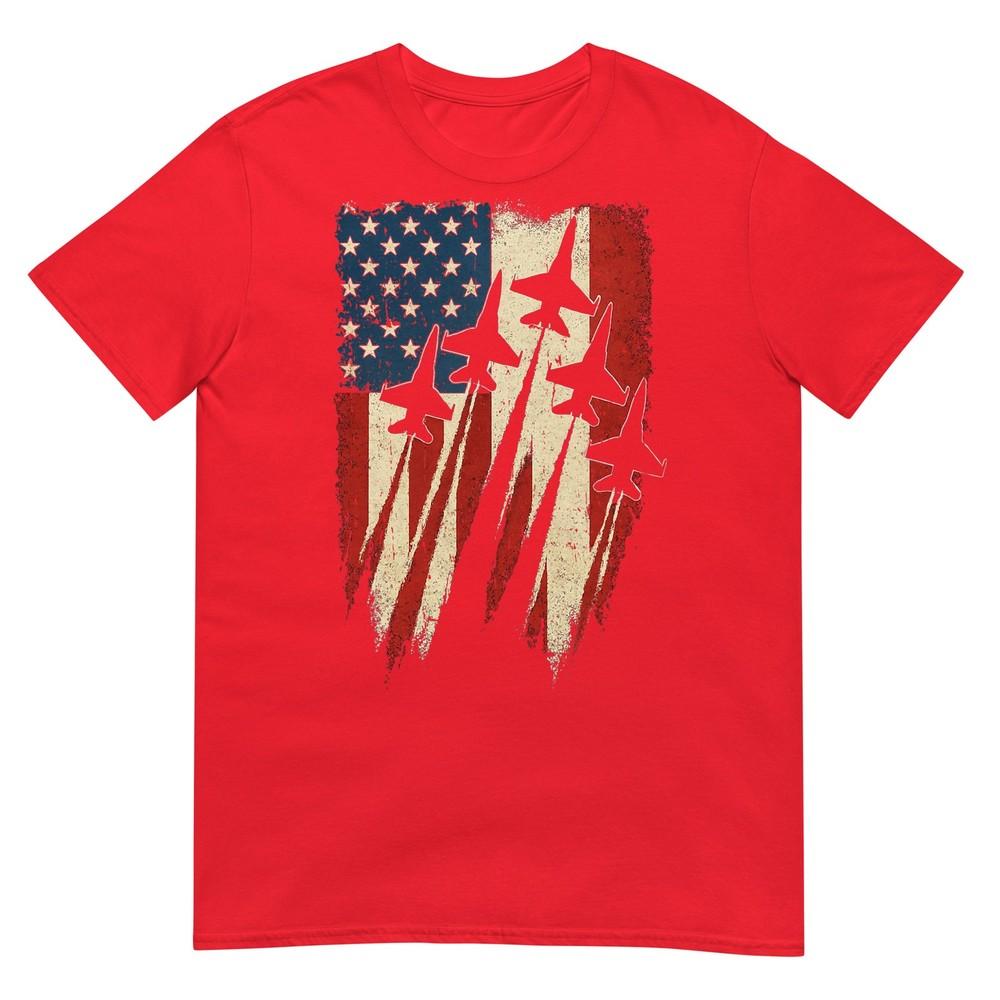 Patriotic Usa Flag Fighter Jets 4th Of July Shirts For Boys TShirt S