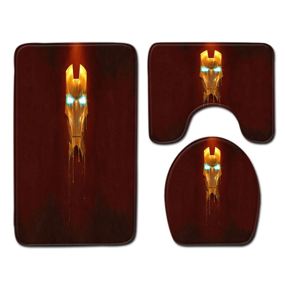 Animation Bathroom Floor Mat Three-Piece Bathroom Carpet Toilet Mat Set Door Mat Bathroom Non-Slip Mat