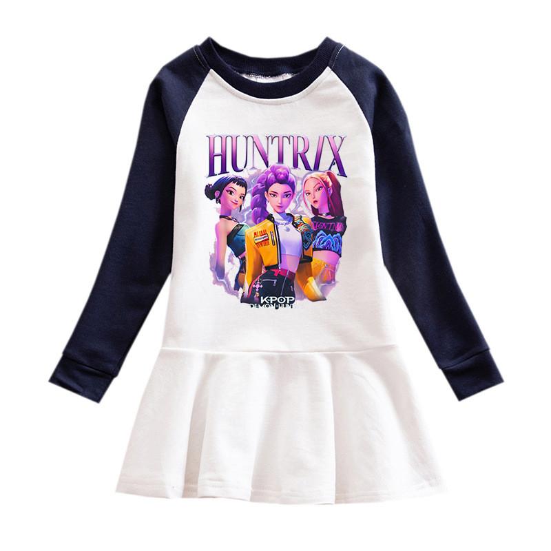 Mädchen Kpop Rumi Zoey Mira Jäger Print Rumi Zoey Mira Faltenkleid