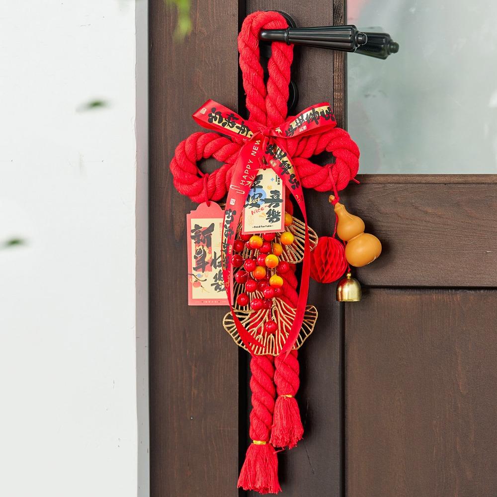 Traditional Handcrafted New Year Decoration DIY Lucky Charm Swastika Knot Pendant Hanging Design Chinese Knot Ornaments