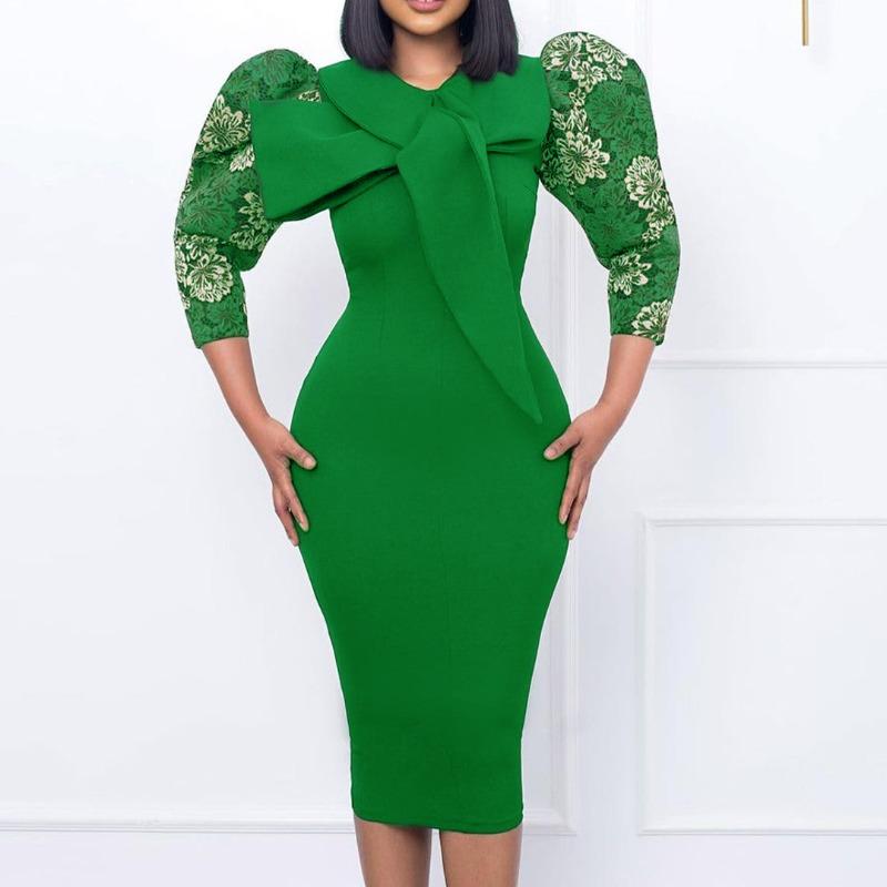 Damen neuer Herbst Übergröße elegant Mode Hüfte Temperament Tongle Kleid
