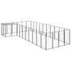 VidaXL Black Kennel 13.31 M² Steel Enclosure for Puppies Dog Cage Outdoor 3082238