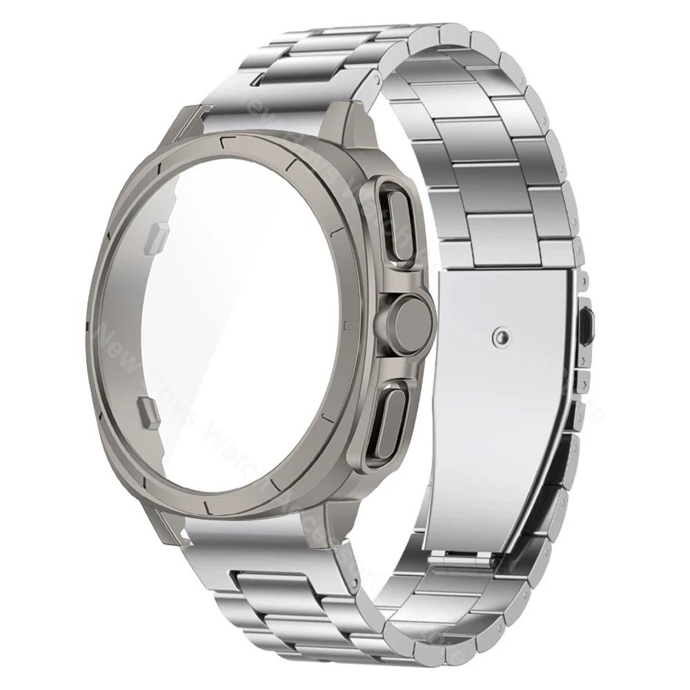 

Металлический ремешок + Защитный чехол для Samsung Galaxy 7 44 мм 40 мм Обновление до аксессуара Galaxy Стальной ремешок-петля для GALAXY 7 For Galaxy 7 40mm серебряный