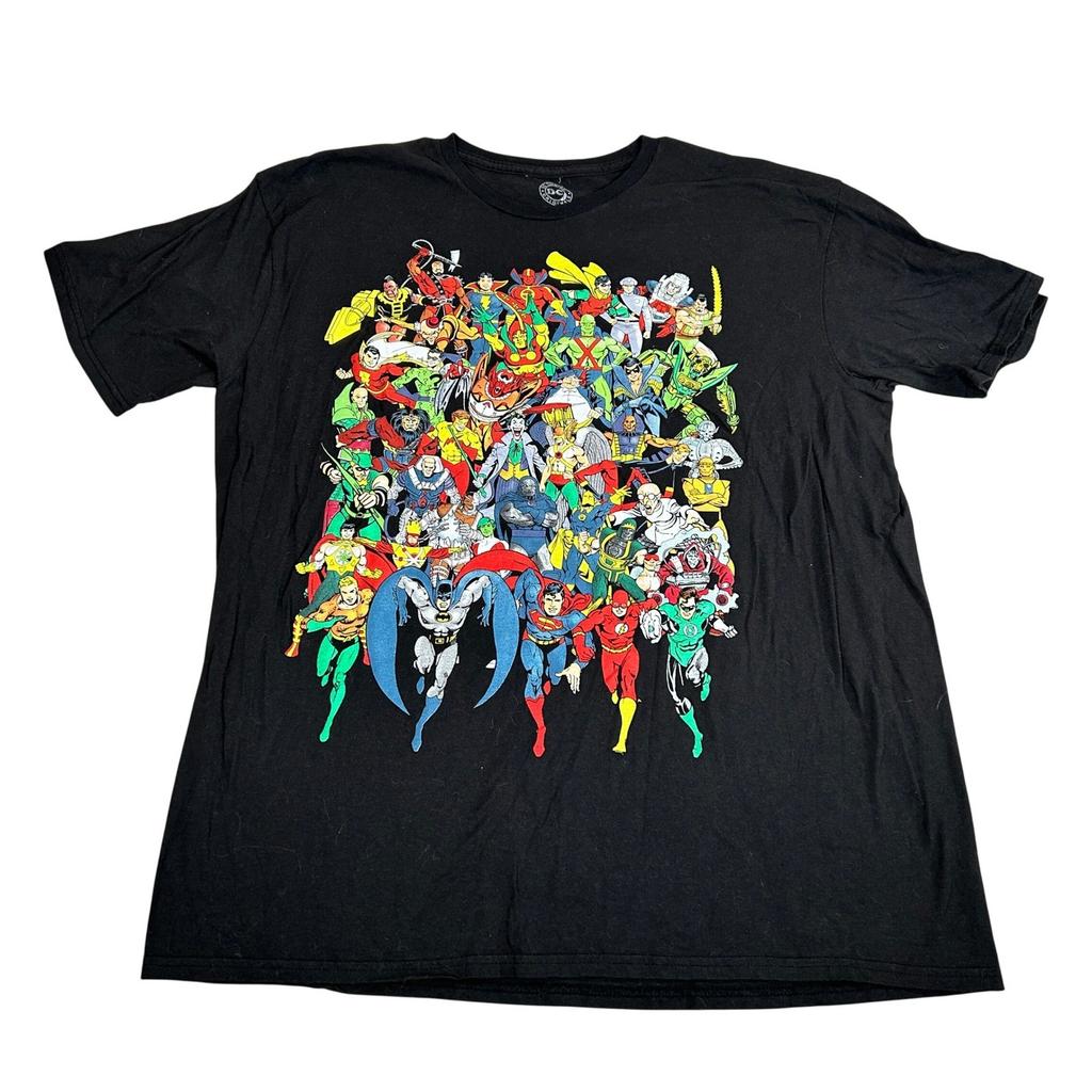 DC Comics Originals Mens XL Justice League Superhero Graphic Black Unisex T-Shirt