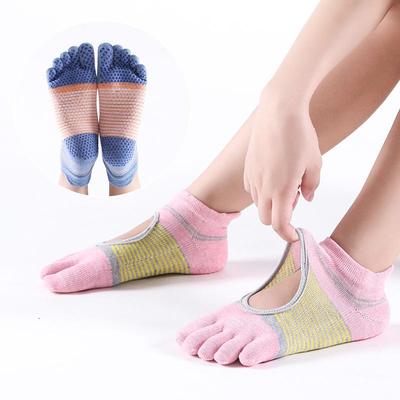 Meias Listradas sem Costas Antiderrapantes para Yoga, Pilates, Fitness Indoor e Dança - Primavera/Verão