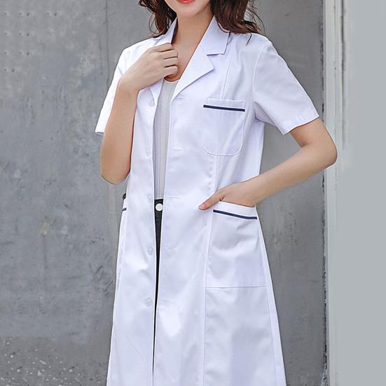 Doctor Wear Thin Style Sweat Absorption Non-pilling Wicking Polyester Summer Thin Laboratory Nurse Uniform Work Wear
