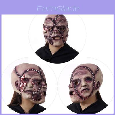 Halloween Party Latex Dreigesichtige Geistermaske Realistische Horror Gesichts Kopfbedeckung