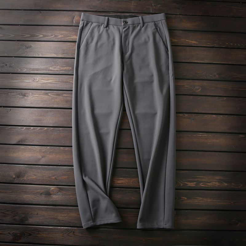Move Freely! Silky Draped Anti-Wrinkle! Foreign Trade Tail Goods Men's Autumn Commuter Straight High Elastic Casual Trousers
