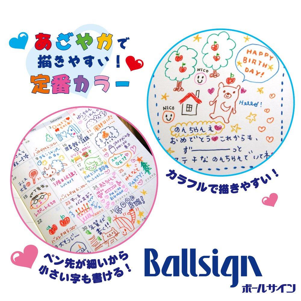 Sakura Craypas Ball Sign Ballpoint 10 pens PGB#19-10P Water-based Pen, Red,