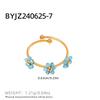 multi-colored Zircon Flower Rings for Women Stainless Steel Jewelry Female Summer Accessories Open Adjustable Couple Rings Gift