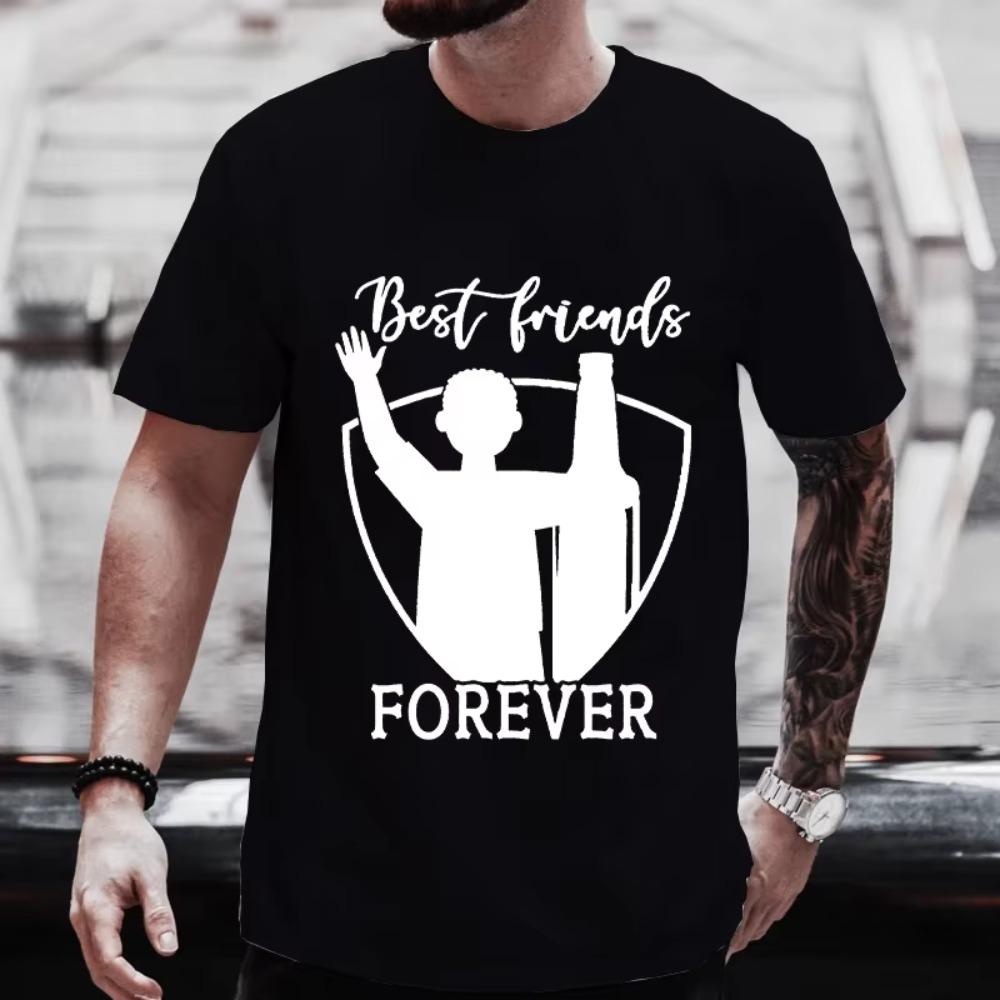 

Мужская футболка Best Friends Forever Graphic Y2k Clothes Beer DAY Drinking Party Tops Oversize Outfit Streetwear Short Sleeve T Shirts XXXXXL чёрный