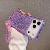 Glitter 3-in-1 Phone Case with Beaded Chain for iPhone 15 14 13 Pro Max TPU+PC Shockproof Cover