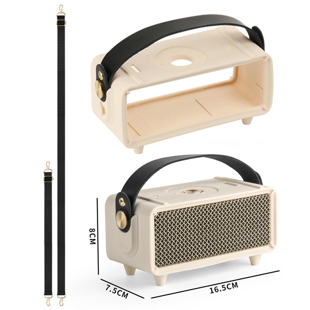 Silicone Cover Case with Handle Strap and Shoulder Strap Speaker Cover Shockproof for Marshall Emberton II Portable BT Speaker