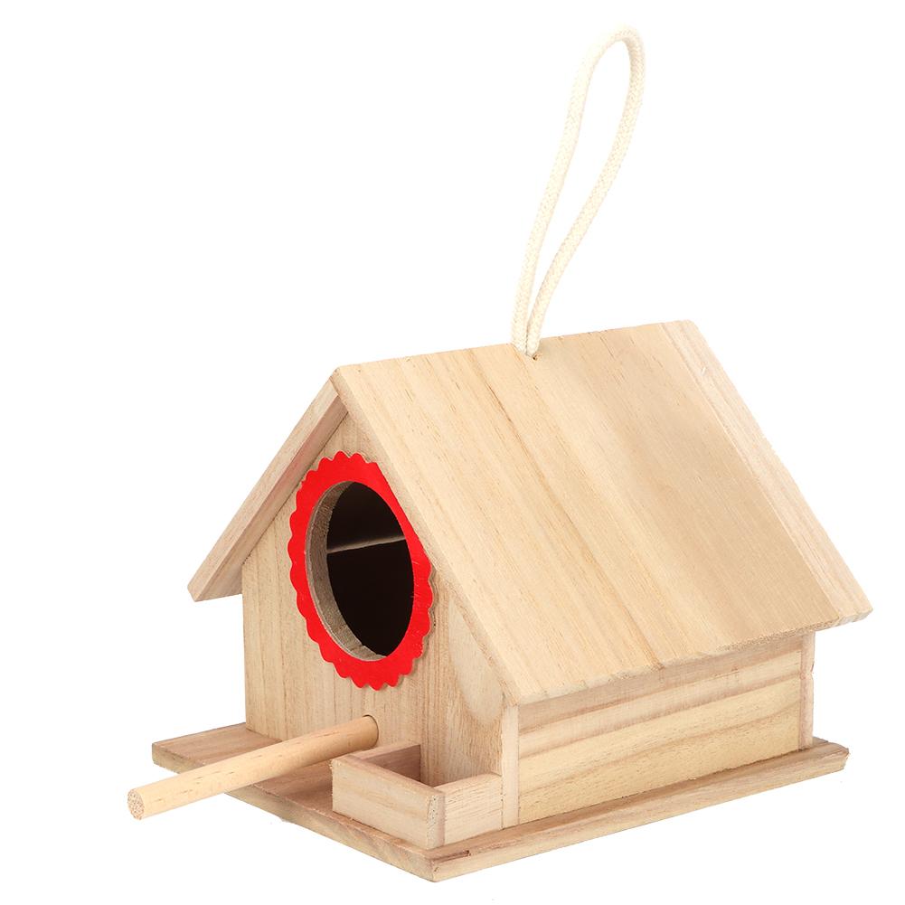 Fuglehus Slitesterkt Hengende Furu Fuglereir for Fugler Matstasjon Hvilestopp(rød)