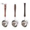 Light Wood Handle Spoon Measuring with Handle, Stainless Steel Baking Scoop, Coffee Corrosion Resistant Scoop Bean Milk Powder Teaspoon for