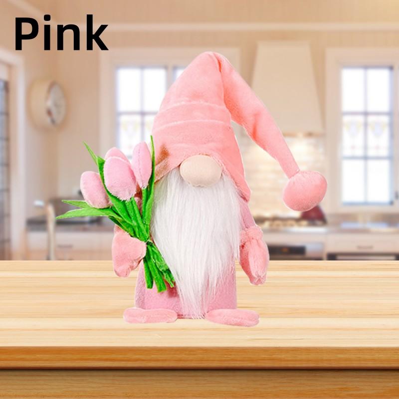 2025 Happy Mother's Day Holding Tulip Rudolph Gnome Creative Faceless Doll Dwarf Mother Gift Home Window Decoration Home Ornamen